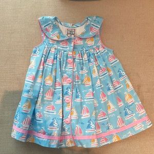 Cotton Kids Blue Sailboat Dress + Bloomers